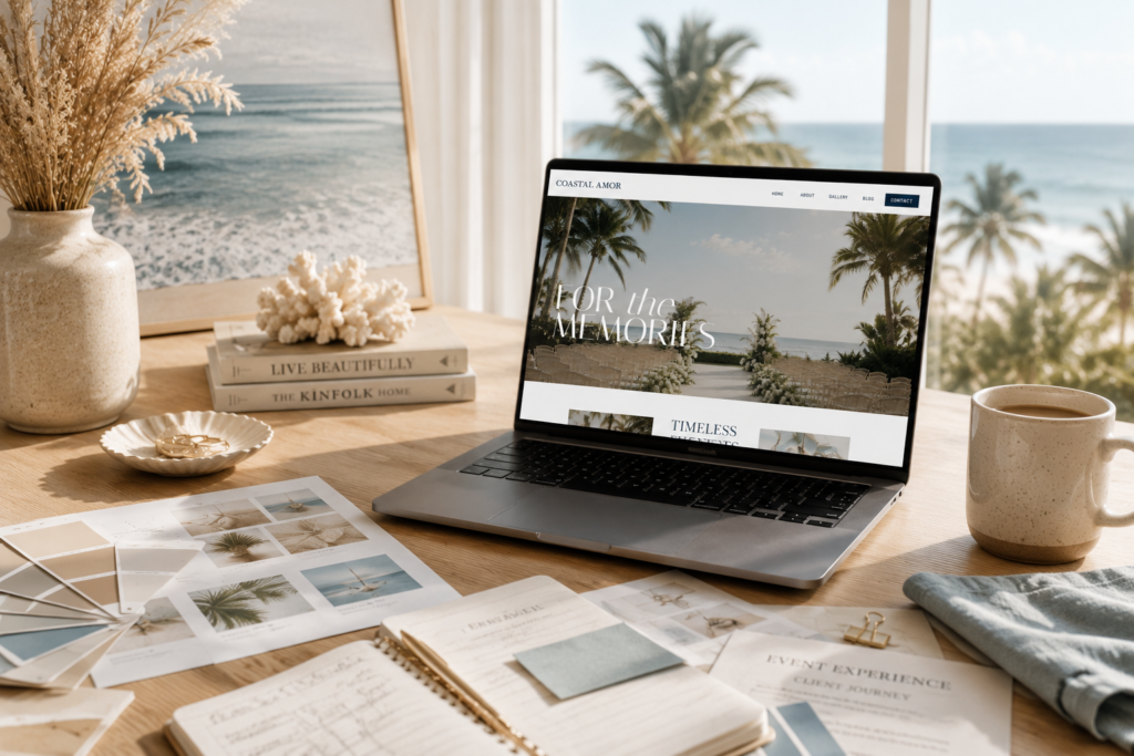 Coastal amor website template shop at arise design co tampa florida website design services