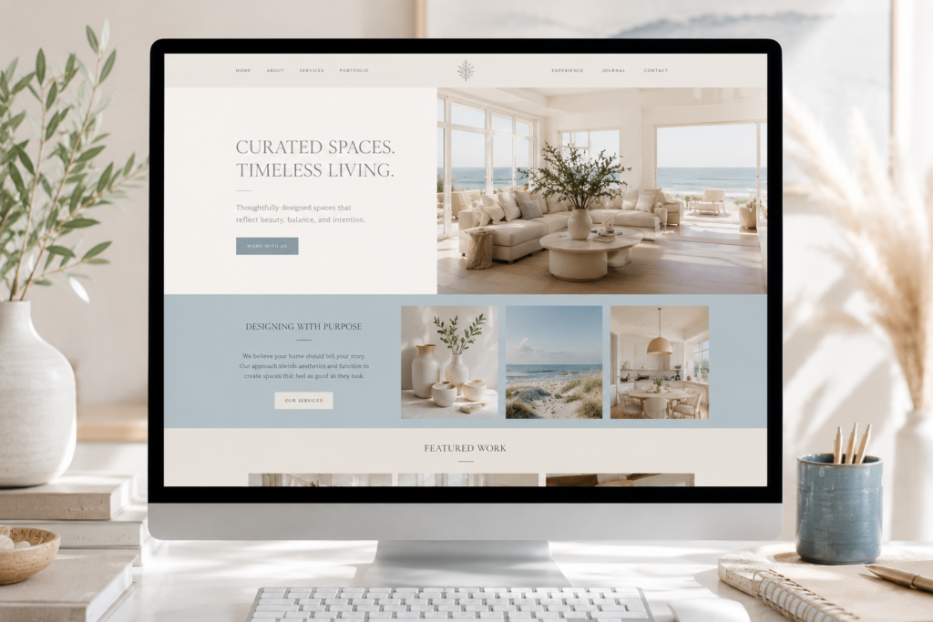 Costal beach website design on showit arise design co agency.png