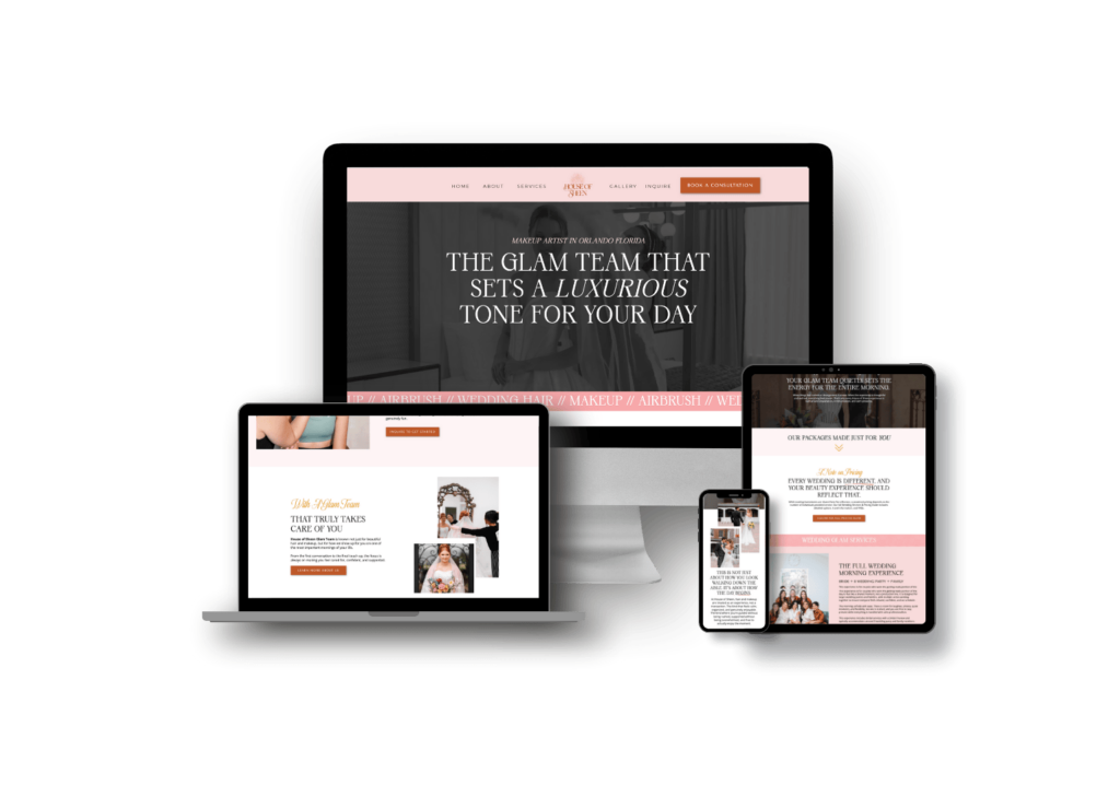 Website design displayed on mockup