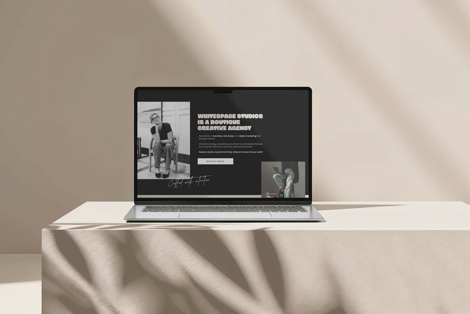 website design on laptop screen designed by arise design co agency 